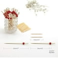 Red Pearl Bamboo Cocktail Picks 4.7 Inch Long Fancy Toothpicks for