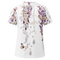 thumbnail image 4 of ALLLIST Womens Tops Clearance Under $5 Purple Short Sleeve Hollow Floral Crew Neck Casual T-Shirts Blouses for Women Dressy Casual XXL, 4 of 5