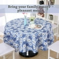 thumbnail image 3 of Unique Bargains Nappe en PVC pour Tables Rondes 71 Pieds Dia Blanc Imprimé Fleur Résistant aux Taches et à l'Eau, 3 of 8