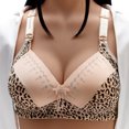 thumbnail image 2 of Women's Bras Leopard-Print Front Buckles Underwear No Underwire Bra V-Neck Pullover Bra Feature Hook and Eye Closure Strapless Bra Style Y-307 , Yellow 42, 2 of 5