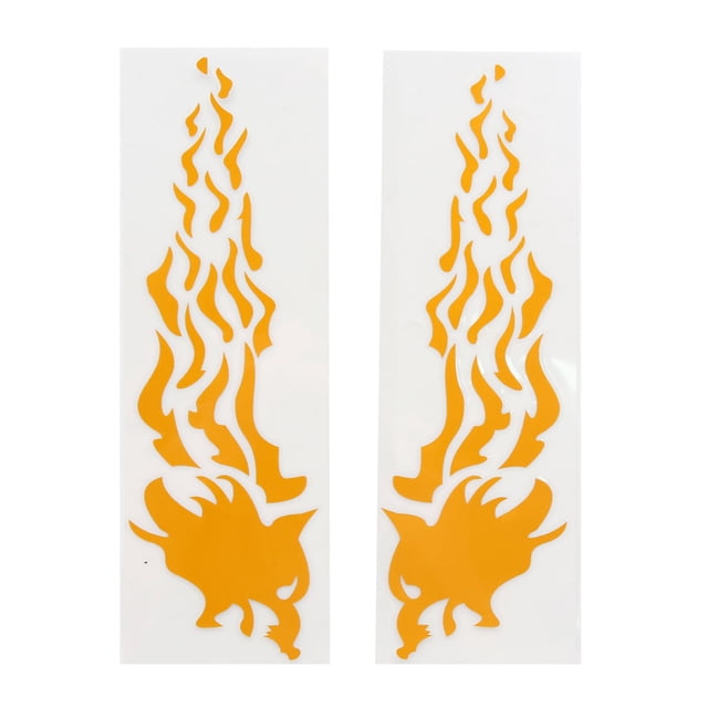 Etiqueta engomada reflexiva del patrón de llama anaranjada 2Pcs decorativa para coche de motocicleta