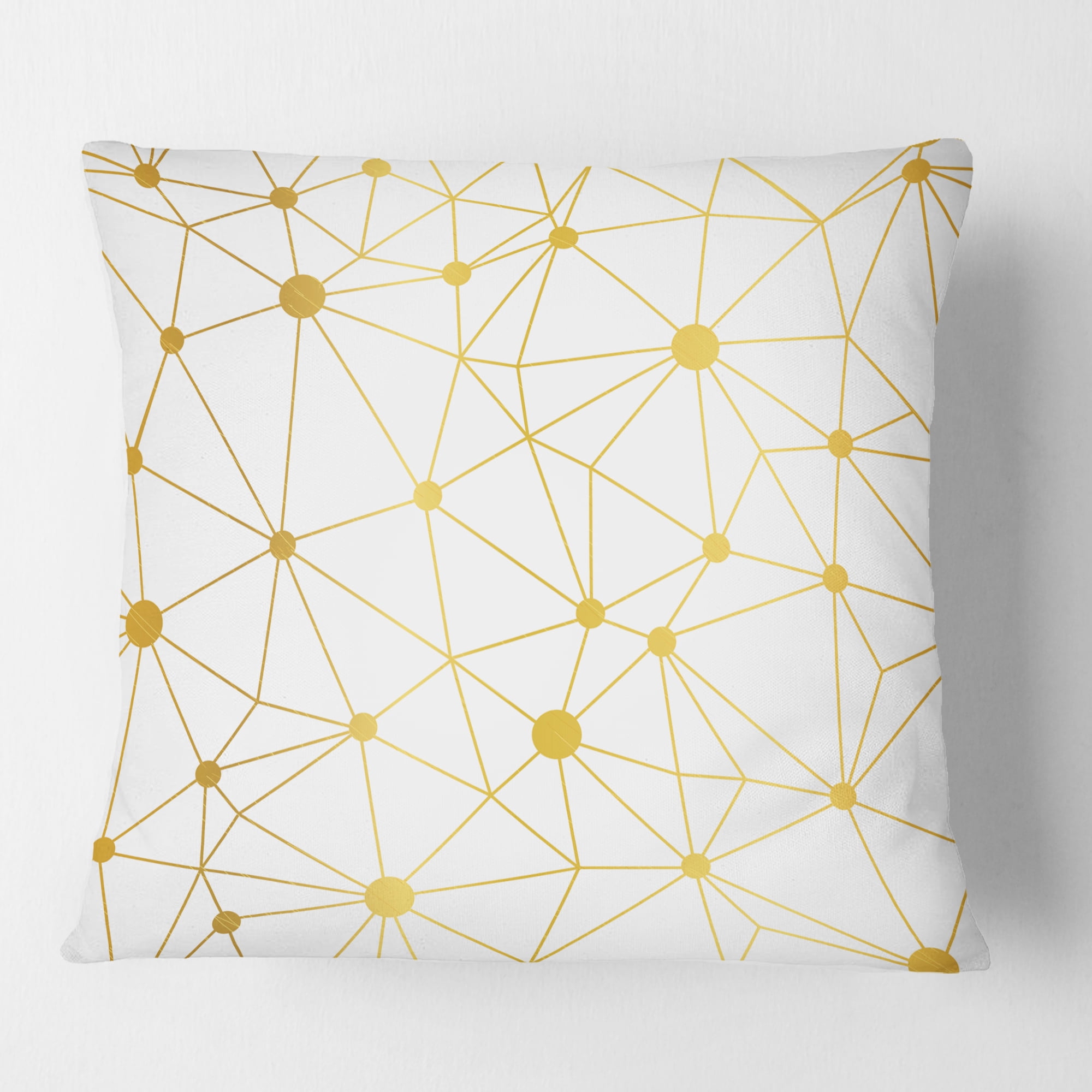 Designart Golden Grid I' Mid-Century Modern Throw Pillow - 16x16