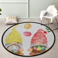 thumbnail image 3 of Coolnut Round Rugs for Living Room, Easter Gnomes Watercolor Illus Non-Slip Coral Velvet Long Runner Rugs, Washable Water Absorbent Mat Carpet for Bedroom Kitchen Kids Room, 3 of 6