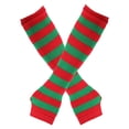 thumbnail image 1 of Bmisegm Femmes Automne Hiver Couleur Unie Multicolore Laine Long Rayé Tricot Demi-Doigt Gants Mode Vert Armée, 1 of 2