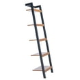 thumbnail image 3 of SAFAVIEH Yassi 5 Tier Leaning Etagere, Natural/Charcoal (18.1 in. W x 11 in. D x 72.4 in. H), 3 of 11