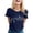 Navy, variant on Crew Neck T Shirts For Women Letter Print Fashion Casual Short Sleeved Top Sun Shirt Women