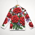 thumbnail image 6 of Red Roses And Lavender Men's Stand Collar Sweater Long Sleeve Clothing Loose Fit Sports Sweater, 6 of 8