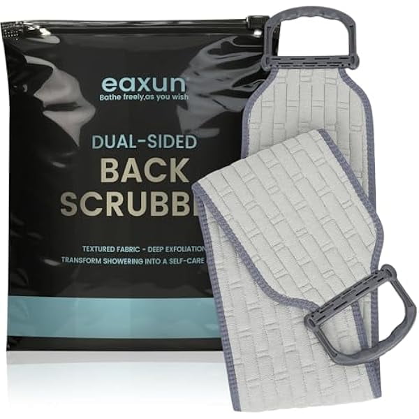 wonima11 Exfoliating Back Scrubber with Plastic Handles for Shower, 36 Inches Wider Bath Back Exfoliator Body Cleaner for Men, Women and Elderly, Dual-Sided Roughness Back Washer for Deep Cleansing
