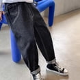 thumbnail image 5 of RUTAYY Toddler Boys Wide Leg Jeans Loose Fit Denim Vintage Trousers Casual Jeans Streetwear Pants Trendy Pants, 5 of 8