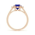 thumbnail image 2 of Angara Natural 1.95 Ct. Tanzanite with Diamond Classic Ring in 14K Rose Gold for Women (Ring Size: 12), 2 of 9