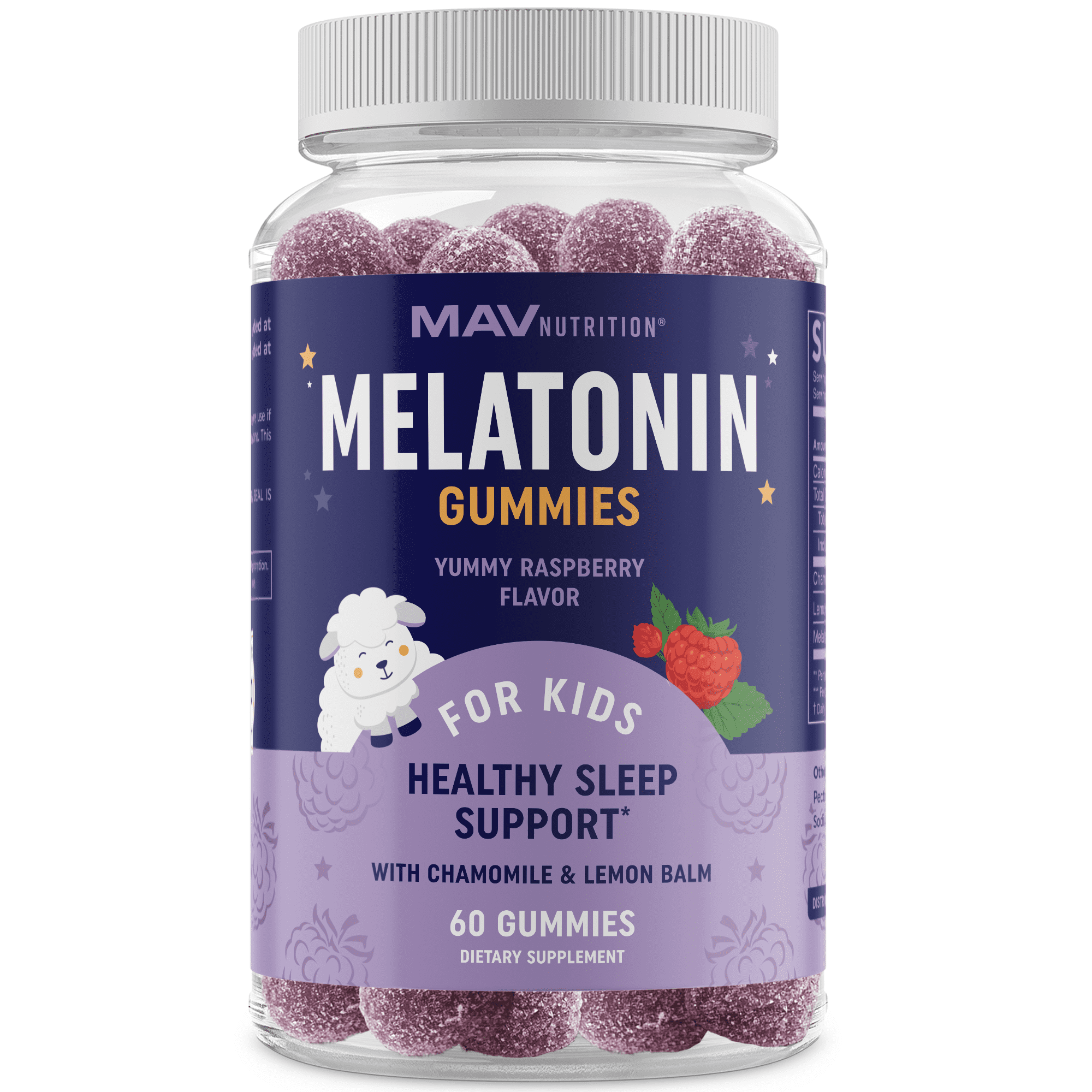Melatonin Gummies for Kids | 0.5mg per Gummy | Gentle Rest Support for Children Ages 2+ with Lemon Balm & Chamomile | Non-GMO, Third-Party Tested | 60 Ct
