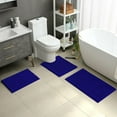 thumbnail image 2 of 3 Pieces Bathroom Rugs, Ultra Soft Non Slip Absorbent Chenille Toilet Bath Mat Set (Royal Blue), 2 of 6