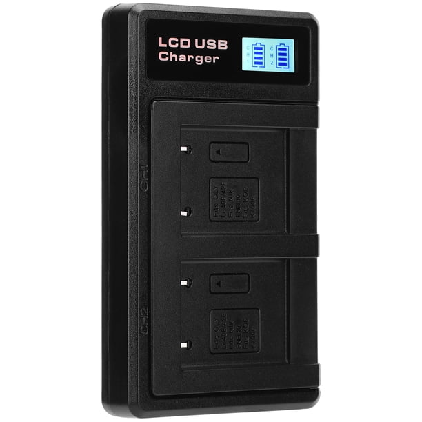 Para Cargador De Batería Para Cámara Portátil Para Cámara USB LI-40B Cargador Dual Con Pantalla LCD