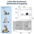 thumbnail image 2 of Cozy Castle Cat Litter Box, 57" Cat Litter Box Furniture with Large Cabinet, Shelves and 4 S-Hooks, Hideaway Cat House for Most Litter Boxes, Indoor Wooden Pet Restroom, 2 of 9