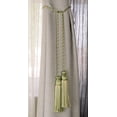 thumbnail image 3 of Decorative Chainette Double Tassel Curtain and Drapery Tieback / Holdback, 4" Tassel (10cm), 29" Spread (73.5cm) # CDCT, White Gold Green #2932 (Olive Green, White Gold, Sage Green) Set of 2, 3 of 4