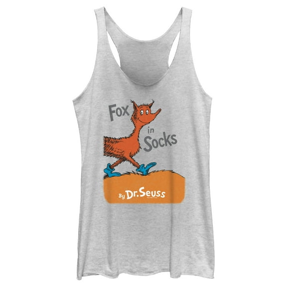 Women's Dr. Seuss Fox in Socks Book Cover Racerback Tank Top