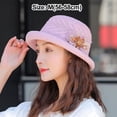 thumbnail image 2 of 56-58cm hat circumference female summer hat flower fisherman hat sunscreen basin hat - pink, 2 of 5