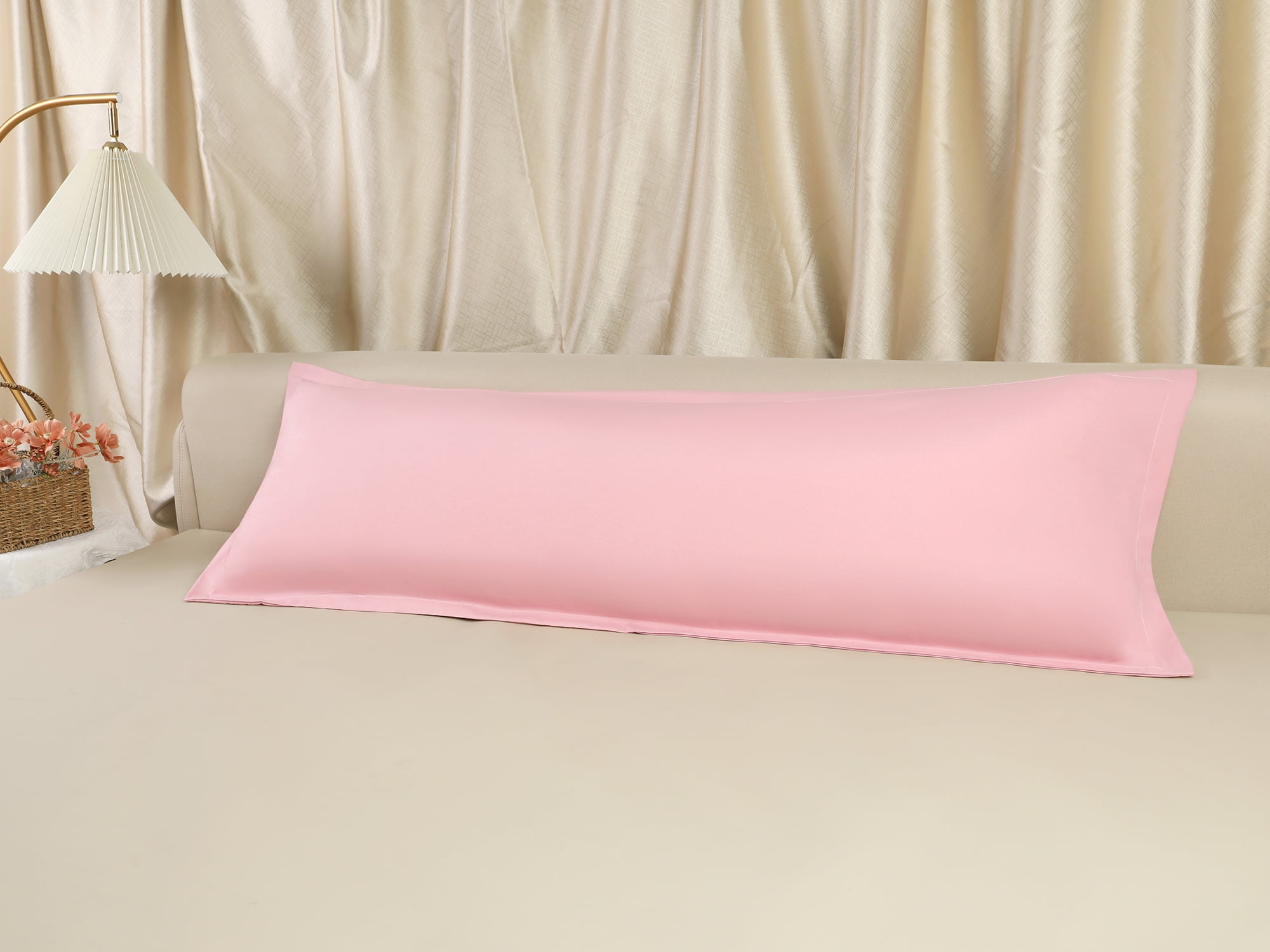 Unique Bargains 1 Pcs Pillow Cases Breathable Cooling Pillow Covers Pink 20"x48"