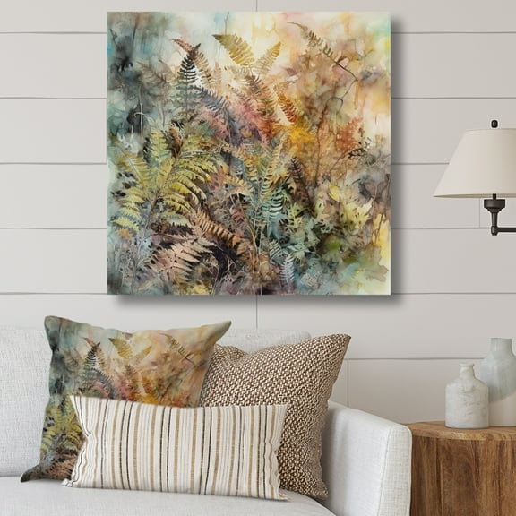 DESIGN ART Designart "Green Grace Of Ferns Ii" Floral Ferns Wall Art For Living Room 30 in. wide x 30 in. high
