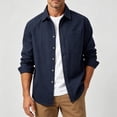 thumbnail image 2 of Mens 100% Cotton Button Down Hunting Shirt with Chest Pocket, Lightweight Breathable Long Sleeve Casual Outdoor Hiking Shacket Tops for Spring Summer Blue-A, 2 of 8