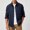 Blue, variant on Mens Lapel Long Sleeve Solid Twill Button Down Shacket Single Patch Chest Pocket Roll Cuff Outdoor Utility Shirt Jacket