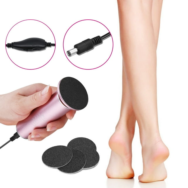 Removedor de callos eléctrico, herramienta de pedicura para limas de pies con controlador de velocidad y disco de papel de lija de repuesto de 60 piezas para hombres, mujeres, callos de piel