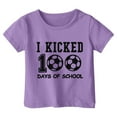 thumbnail image 1 of PMVFHDE Hauts pour Filles Grande Taille T-Shirt pour Filles T-Shirts Graphiques Mode Décontractée Imprimé Col Rond Manches Courtes T-Shirt Violet, 10-11 Ans, 1 of 4