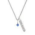 thumbnail image 1 of Delight Jewelry September - Blue Crystal Bicone Silvertone Balance Bar Charm Necklace, 23", 1 of 4