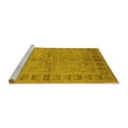 thumbnail image 2 of Ahgly Company Machine Washable Indoor Square Oriental Yellow Industrial Area Rugs, 5' Square, 2 of 4
