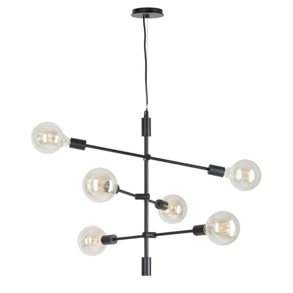 Baton 6-Light Black Chandelier