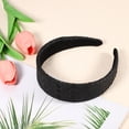 thumbnail image 6 of 1 Pc Fashion Flat Raffia Straw Headband for Women for Girls 5.91"x1.57" Black, 6 of 6