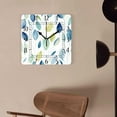 thumbnail image 4 of 14 Inch Wall Clock Battery Operated Square Clock Decorative for Office, Kitchen, Outdoor, Living Room，Green Branch and Leaves Design, 4 of 4