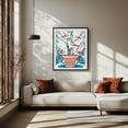 thumbnail image 2 of Five Doves In Bloom - Painting Bird Botanical Illustration Floral Tropical Pattern Whimsical Black Framed Wall Art Print 12 x 16 inches, 2 of 4