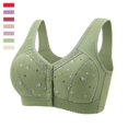 thumbnail image 1 of Front Close Button Cotton Bras For Older Women No Wire, Buckle Bra, Large Size Bra, 1 of 5