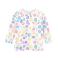 thumbnail image 4 of Jinhomg Happy Easter Shirt for Kid Casual Loose 3/4 Sleeve Tunic Tops Cute Letter Print Crew Neck Holiday T-Shirts Boys Girls Comfy Blouses Kid Purple 5 Years, 4 of 5