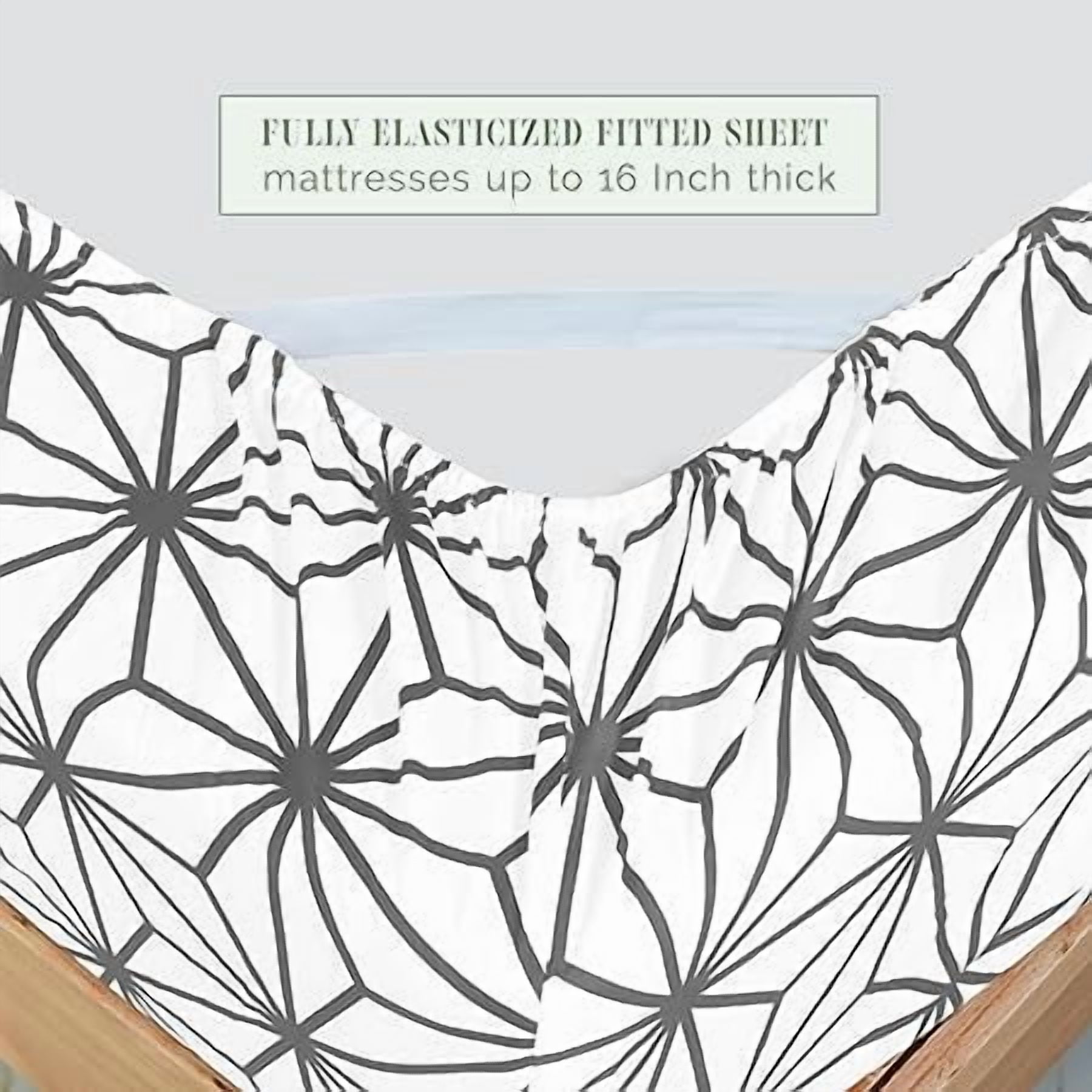 Elegant Comfort Luxury Soft 4-Piece Cube Geometric Pattern Sheet Set - 1500 Series Wrinkle and Fade Resistant Bedding Set Twin Grey