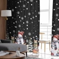 thumbnail image 6 of Black Christmas Sheer Curtains 96 Inches Long, Winter Snowman Animals Snowy Pine Tree Light Filtering Window Curtains for Living Room, Rod Pocket Voile Sheer Curtain Drapes, 52"Wx96"L, 2 Panels, 6 of 9