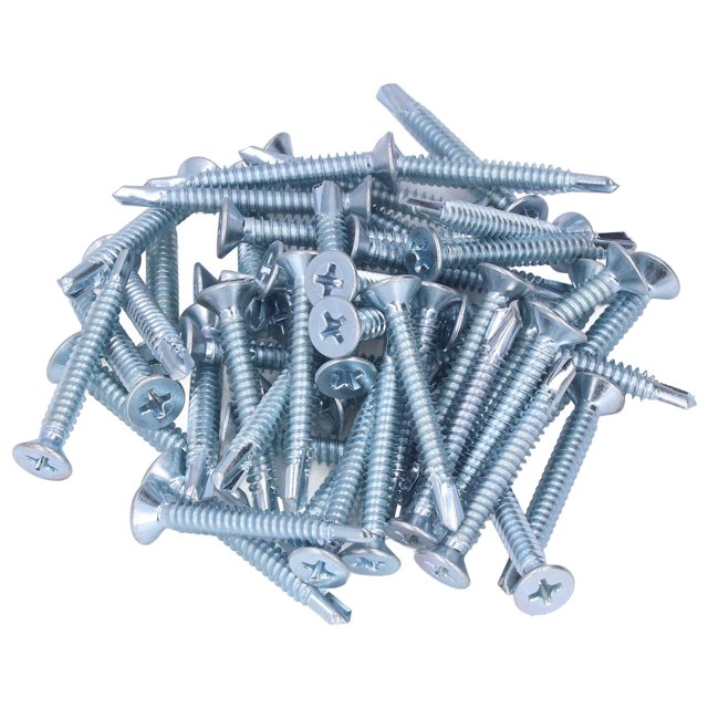 50Pcs Self Drilling Screw 4.8x38mm Carbon Steel Galvanized Self Tapping Screws