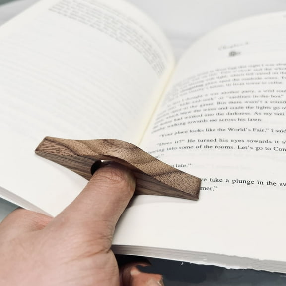 Wooden Thumb Book Prop for Reading - Book Page Holder Bookmark, Portable Book Support for Hands-Free Reading Experience