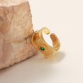 thumbnail image 3 of Anillo de cobre chapado en oro estilo corte retro para mujer | Banda abierta rectangular de circonio | Joyería elegante con estilo | Cómodo grosor de 0,15 pulgadas | 1,7 cm de diámetro | Regalo para, 3 of 7