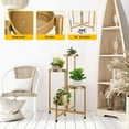 thumbnail image 4 of 4 Tier Plant Stand Indoor Outdoor, 31 Inch Tall Metal Plant Shelf Waterproof, Plant Holder with Folding Design For Home, Living Room, New Upgrate Gold, 4 of 8
