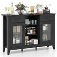 thumbnail image 1 of Costway Sideboard Buffet Cabinet with 2 Drawers 2 Doors 3 Open Compartments 4 Shelves Black, 1 of 10