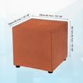 thumbnail image 2 of Square Ottoman Cover 18x18x18inch Polyester Ottoman Slipcovers, Orange, 2 of 6