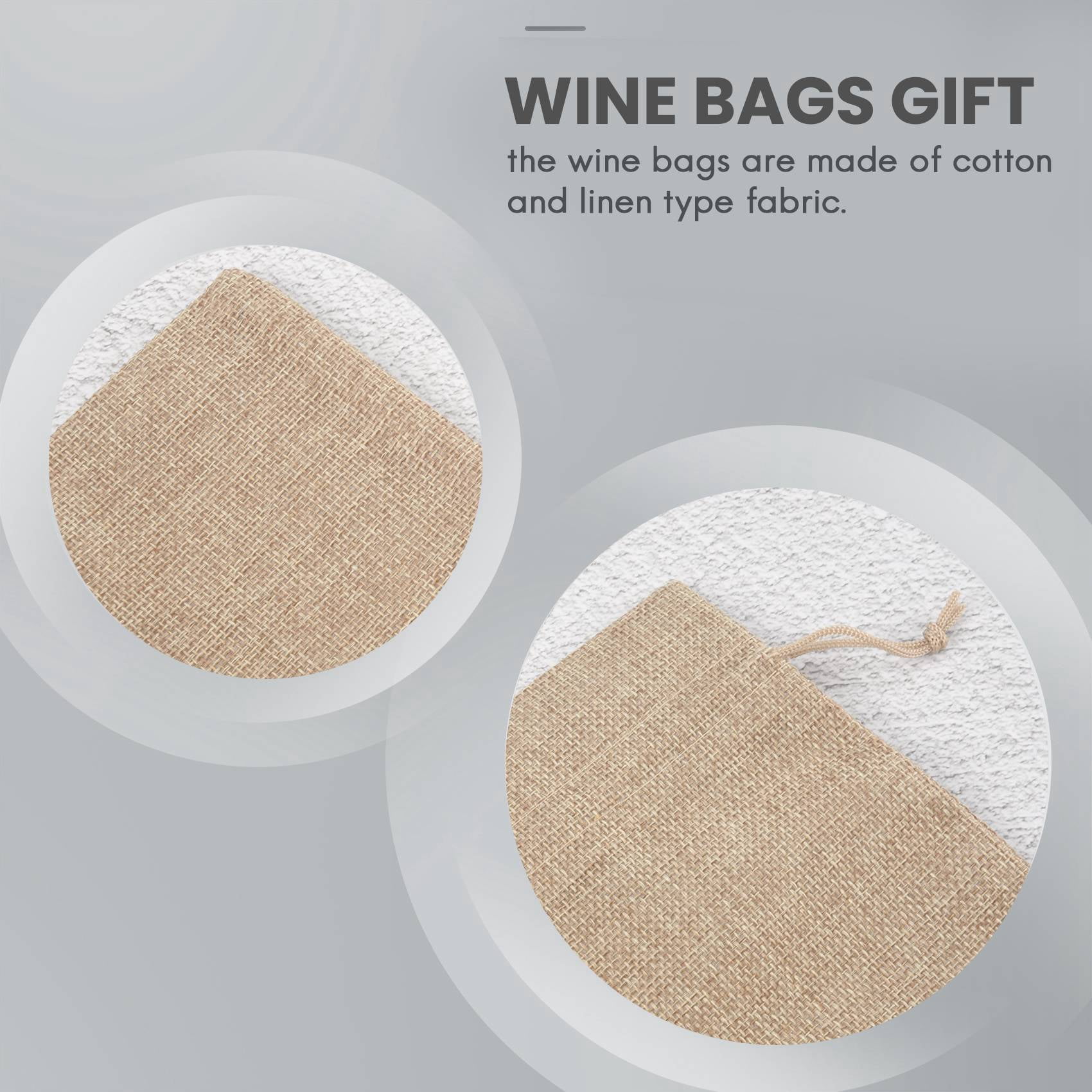 EMAGEREN Lot 12 Sacs à Vin Toile De Jute – Sachets Bouteille Avec Cordon, Étiquettes & Ficelle – Noël Mariage (Nature & Rouge)