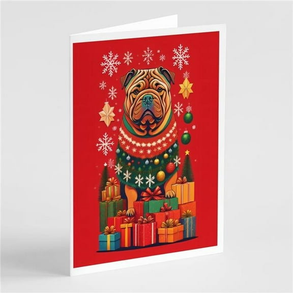 Shar Pei Holiday Christmas Greeting Cards Pack of 8 7 in x 5 in
