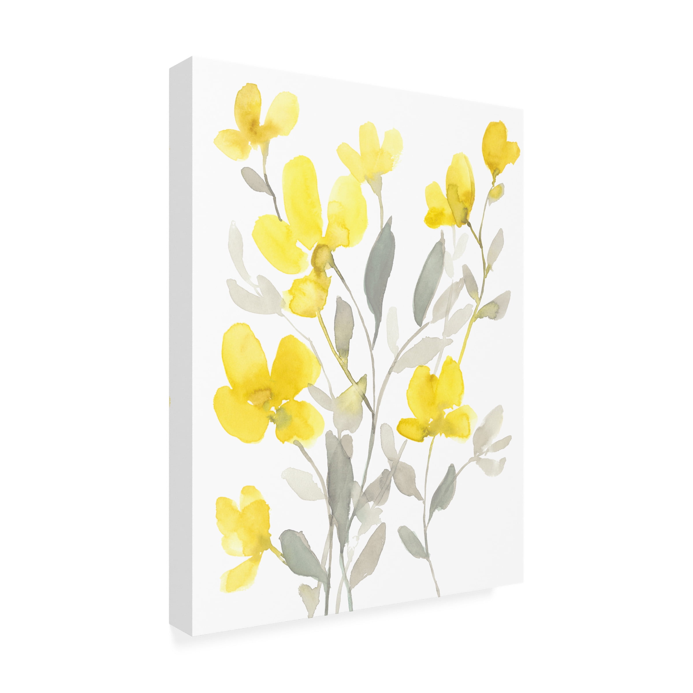 Jennifer Goldberger 'Yellow And Grey Garden I' Canvas Art