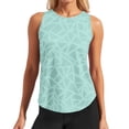 thumbnail image 3 of FASHOFT Athletic Tank Tops For Women Summer Hollow Print Yoga Tank Top Loose Tee Blouse Seamless Comfy Breathable Top Fitness Workout Sports Womens Sleeveless Shirts Green S, 3 of 7