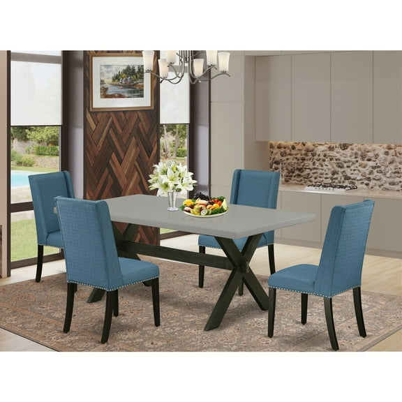 Modern 5-Piece Kitchen Dinette Set - Dining Table with 4 Parson Chairs