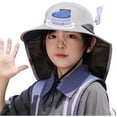 thumbnail image 2 of Cowsor Kids Summer Sun Hat with Solar Fan Large Brim Shawl Fisherman Hat UV Protection Outdoor Sun Protection Cap, 2 of 6