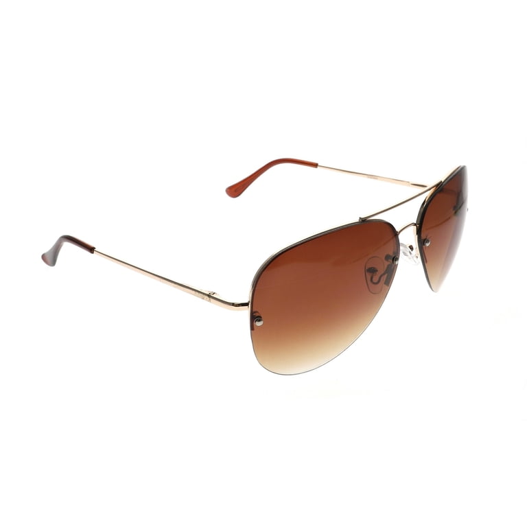 Oversized Rimless Aviator Sunglasses UV400 Protection Gradient Mirrored Lens Luxury Rimless Round Cut Sunglasses Blue Pink Gradient Lens  main image 4